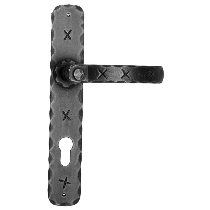  Maniglia Rustica per Porta in ferro battuto Galbusera Art.1091 Nero Antico