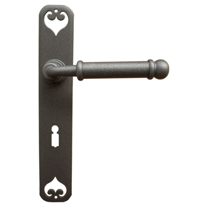 Maniglia Classica per Porta in ferro battuto Galbusera Art.2104 Grigio Ferro Antichizzato