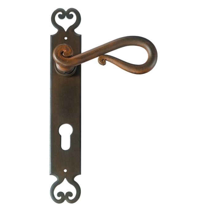 Maniglia Classica per Porta in ferro battuto Galbusera Art.2200 antichizzata ruggine