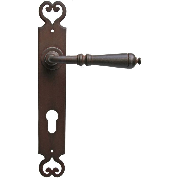 Maniglia Classica per Porta in ferro battuto Galbusera Art.2696 antichizzata ruggine