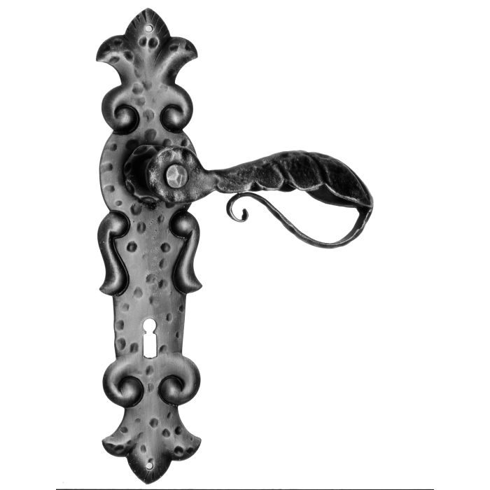 Maniglia Rustica per Porta in ferro battuto Galbusera Art.508 Nero Antico 