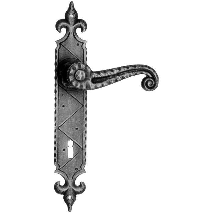 Maniglia Rustica per Porta in ferro battuto Galbusera Art.900 Nero Antico 