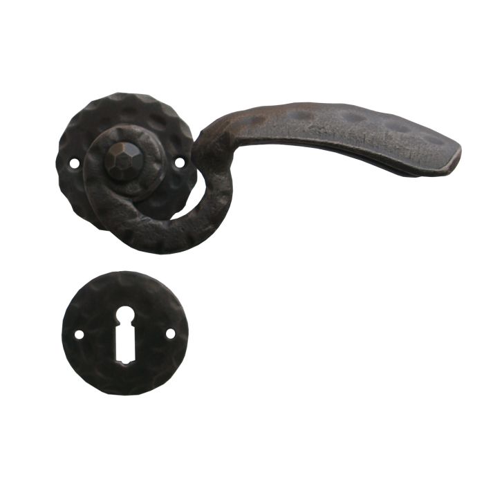 Maniglia Rustica per Porta in ferro battuto Galbusera Art.511 Nero Antico