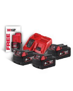 Batterie + Caricabatterie MILWAUKEE M18 NRG-503 KIT 3x5 Ah (18V) + 1x2 Ah