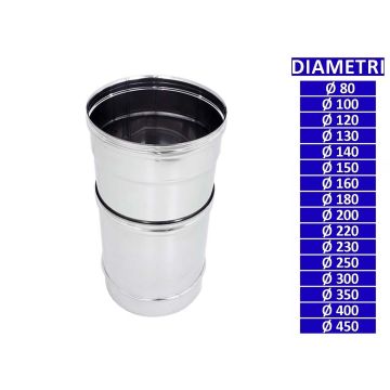 ALLINOX Tubo Telescopico Allungabile In Acciaio INOX Adattatore Canna Fumaria