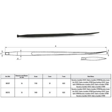 Punte a Paletta per Forca Rotoballe Letame dim 36 A 1100-1400 SHW Alta Qualità