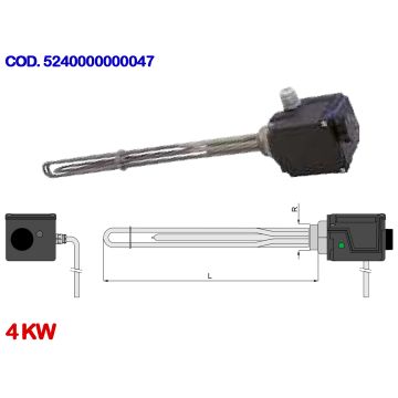 Resistenza Elettrica 400V Bollitore CORDIVARI 4 kW Pannelli Solari Circolazione Forzata