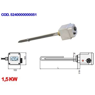 Resistenza Elettrica 230V Bollitore CORDIVARI 1,5 kW Pannelli Solari Circolazione Forzata