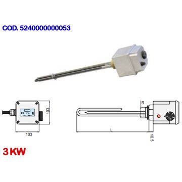 Resistenza Elettrica 230V Bollitore CORDIVARI 3 kW Pannelli Solari Circolazione Forzata
