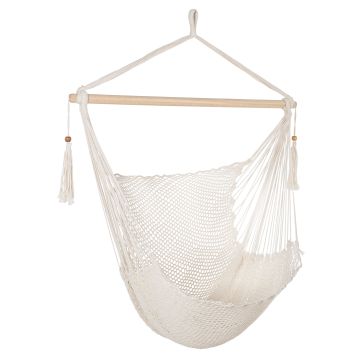 Bizzotto Amaca Pensile Kauana Barra in Legno Massiccio e Tessuto in Poli-Cotone