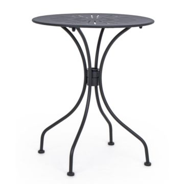 Tavolo in Acciaio Bizzotto Shelly Grigio Scuro Diam.60cm