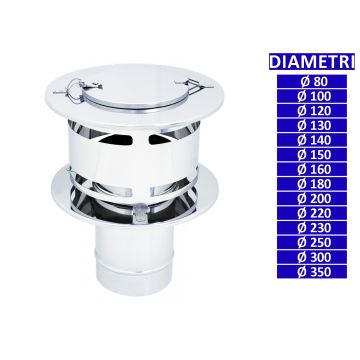 ALLINOX Terminale Anti Intemperie Acciaio Inox Canna Fumaria Ispezionabile