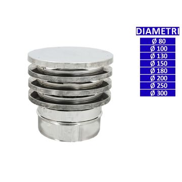 ALLINOX Terminale Zara Acciaio Inox Canna Fumaria Comignolo Base Tonda