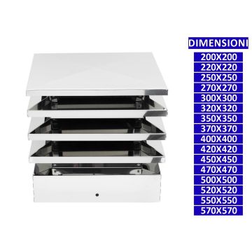 ALLINOX Terminale Architettonico Acciaio Inox Canna Fumaria Comignolo Quadro