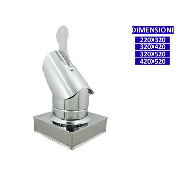 ALLINOX Terminale Gallo Acciaio Inox Canna Fumaria Comignolo Base Rettangolare