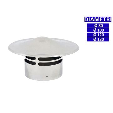 ALLINOX Terminale Di Esalazione Acciaio Inox Canna Fumaria Comignolo Base Tonda