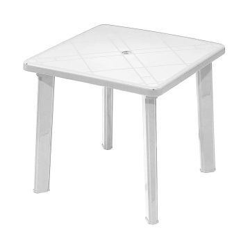 Tavolo Da Giardino RODI 80X80XH.73 Cm In Polipropilene Bianco