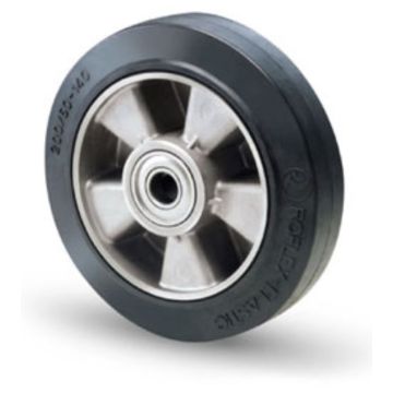 Ruota AVO 16A 180x50 M 60 Alluminio Gomma Elastica Nera FC 20