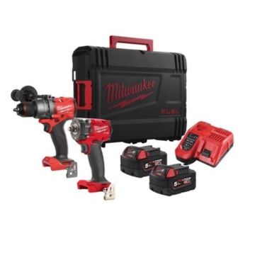 Kit Trapano + Avvitatore a Impulsi MILWAUKEE M18 FPP2B3-502X