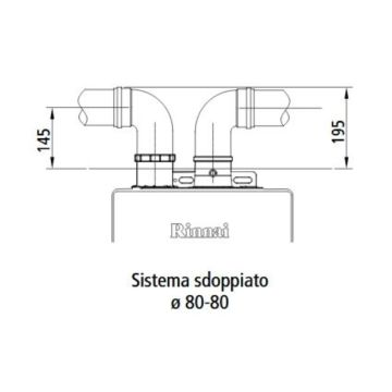 Sdoppiatore Fumi RINNAI 80/80 FOT-KB015 Caldaia Zen