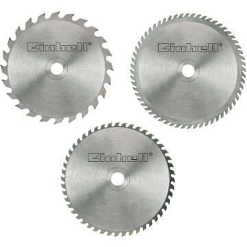 Set 3 Lame 24/48/60 Denti EINHELL Kit 250x30x3.0 mm Per Sega Circolare