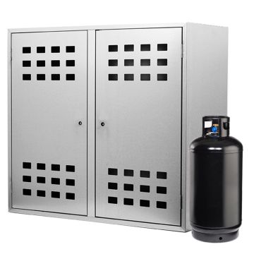 ALLINOX Armadietto 2 Bombole Gas Da esterno Portabombola Acciaio Zincato per Bombole da 10, 15 e 25 kg