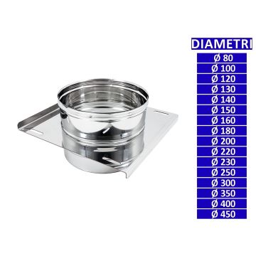 ALLINOX Piastra Intermedia Canna Fumaria Raccordo Acciaio Inox