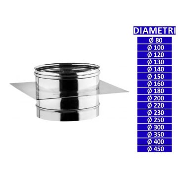 ALLINOX Supporto a Solaio Raccordo Canna Fumaria Acciaio Inox
