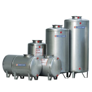 Cordivari Serbatoio di Prima Raccolta in Acciaio Inox A304 Verticale/Orizzontale da LT.125 a LT.10000