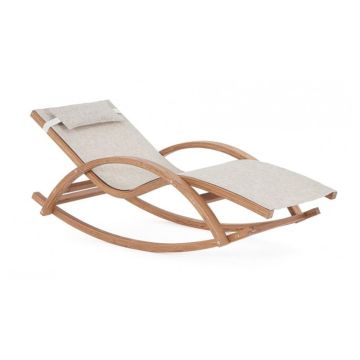 Dondolo BIZZOTTO CHAISE LONGE Sdraio In Legno e Tessuto