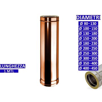 ALLINOX Tubo Doppia Parete In Rame Coibentato 1 MTL Modulo Per Canna Fumaria
