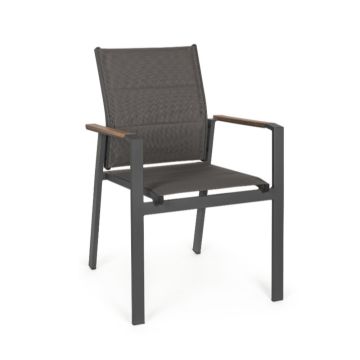 Sedia Arredo BIZZOTTO KUBIK Antracite In Alluminio e Tessuto