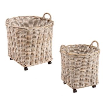 Cesto Con Ruote 2 Pz BIZZOTTO WARNA Kubu Bianco Decapato