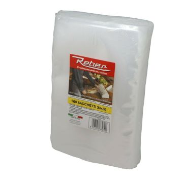 Sacchetti Per Sottovuoto REBER 20x25 cm Goffrati 100 PZ