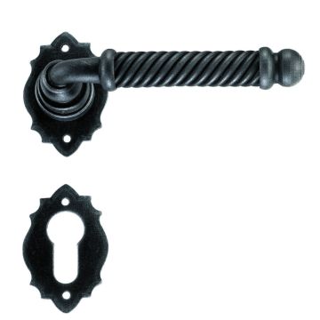 Maniglia Classica per Porta in ferro battuto Galbusera Art.2101 Nero Antico