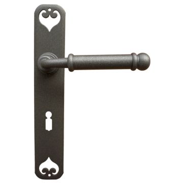 Maniglia Classica per Porta in ferro battuto Galbusera Art.2104 Grigio Ferro Antichizzato