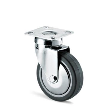 Ruota AVO SC220C da 125 Con Supporto Girevole Cromata