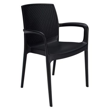 Sedia Da Esterno Con Braccioli Poltrona BOHEME In Resina Antracite