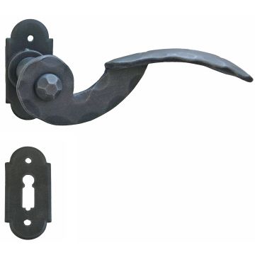 Maniglia Rustica per Porta in ferro battuto Galbusera Art.24 Nero Antico