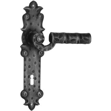 Maniglia Rustica per Porta in ferro battuto Galbusera Art.313 Nero Antico