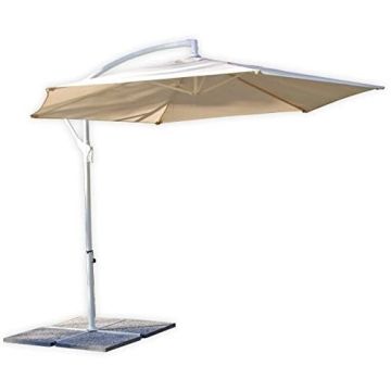 Ombrellone Retrattile Ferro Verniciato Luna Diam. 3 Metri Bianco M0432- 08