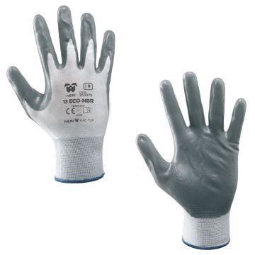Guanti Da Lavoro Elastici NERI 13 ECO Palmo Ricoperto TG.10