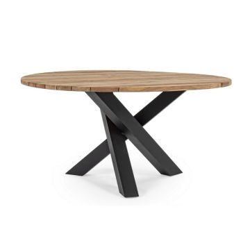 Tavolo Da Esterno D.150 Cm BIZZOTTO BRANDON In Legno Riciclato Da Giardino