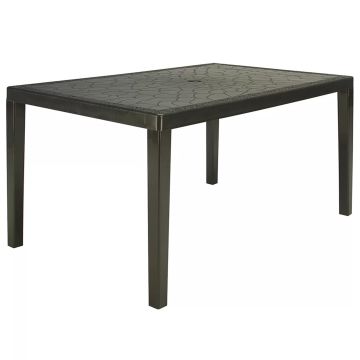 Tavolo Da Giardino 90x150 Cm GRUVYER In Polipropilene Antracite