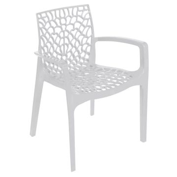 Poltrona Da Giardino GRUVYER In Polipropilene Bianco Con Braccioli