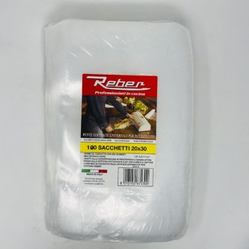 Sacchetti Per Sottovuoto REBER 20x30 cm Goffrati 100 PZ