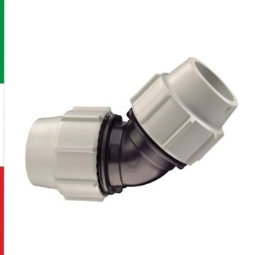 Raccordo a Compressione PN16 Gomito 45° Per Acqua Potabile