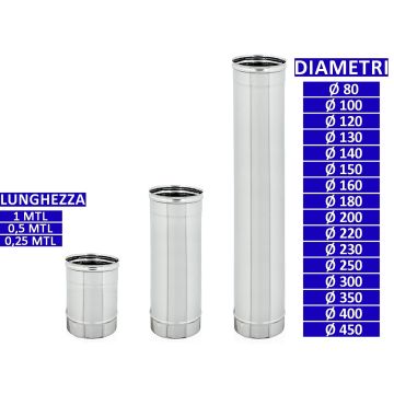 ALLINOX Tubo Canna Fumaria Modulo Acciaio Inox Modulo Stufa e Camino