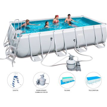 Piscina Autoportane Rettangolare BESTWAY 56466 549x274 H 122 Filtro a Sabbia Fuoriterra