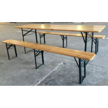 Set Birreria In Legno/Metallo  Cm.220x70x76H